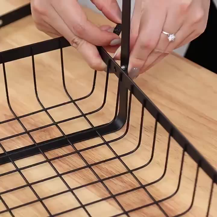 Fruteira De Mesa Organizador De Frutas Cesto Metal Aramado Multiuso Frutas Legumes Luxo Premium 2 - 3 Andares