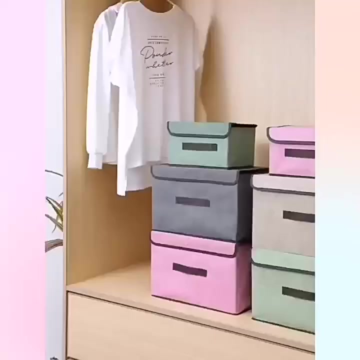 KIT2 Caixa Organizadora Dobrável com Tampa – Organizador Multiuso para Roupas, Brinquedos e Documentos