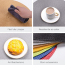 Kit 4/6 Peças Jogo Americano Redondo Sousplat Cozinha Jantar Descanso de Prato Sousplat Cozinha