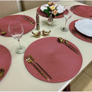 Kit 4/6 Peças Jogo Americano Redondo Sousplat Cozinha Jantar Descanso de Prato Sousplat Cozinha