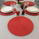 Kit 4/6 Peças Jogo Americano Redondo Sousplat Cozinha Jantar Descanso de Prato Sousplat Cozinha