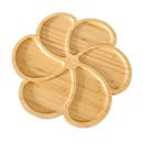 Tábua Petisco Tipo Bambu MDF FLOR Petisqueira com 6 DIVISÓRIAS para Frios Churrasco Amendoim Multiuso