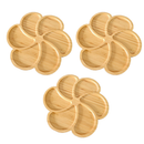 Tábua Petisco Tipo Bambu MDF FLOR Petisqueira com 6 DIVISÓRIAS para Frios Churrasco Amendoim Multiuso