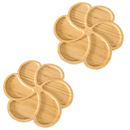 Tábua Petisco Tipo Bambu MDF FLOR Petisqueira com 6 DIVISÓRIAS para Frios Churrasco Amendoim Multiuso
