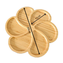 Tábua Petisco Tipo Bambu MDF FLOR Petisqueira com 6 DIVISÓRIAS para Frios Churrasco Amendoim Multiuso