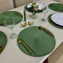 Kit 4/6 Peças Jogo Americano Redondo Sousplat Cozinha Jantar Descanso de Prato Sousplat Cozinha