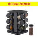 Porta Temperos Profissional Giratório 6/12 Potes Vidro com Tampa Dosadora Condimentos Imediato