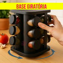 Porta Temperos Profissional Giratório 6/12 Potes Vidro com Tampa Dosadora Condimentos Imediato