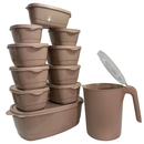 Kit Jogo de Cozinha c/16 Peças Potes de Plastico Hermetico Resistente Ideal Para Armazenar Alimentos