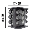 Porta Temperos Profissional Giratório 6/12 Potes Vidro com Tampa Dosadora Condimentos Imediato