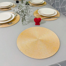 Kit 4/6 Peças Jogo Americano Redondo Sousplat Cozinha Jantar Descanso de Prato Sousplat Cozinha