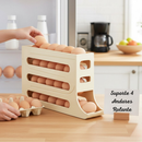 Suporte Porta Ovos Rolante 4 Andares Dispenser Armazena e Organizador de Ovos de Geladeira