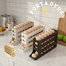 Suporte Porta Ovos Rolante 4 Andares Dispenser Armazena e Organizador de Ovos de Geladeira