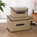 KIT2 Caixa Organizadora Dobrável com Tampa – Organizador Multiuso para Roupas, Brinquedos e Documentos