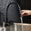 Torneira Gourmet Cozinha Bancada Preta Flexível 2 Jatos ABS Para Pia Mesa Área Gourmet Alta Moderna