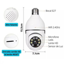 Câmera Segurança Wi-Fi Ip sem Fio Visão 360° Encaixe Lâmpada Aplicativo Ptz Full HD Visão Noturna