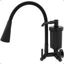 Torneira Gourmet Cozinha Bancada Preta Flexível 2 Jatos ABS Para Pia Mesa Área Gourmet Alta Moderna