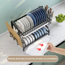 Escorredor Kitchen Rack Aço Inoxidável Organizador Louça Preto Pia Kitchen Rack 53cm Aço Ino