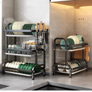 Escorredor Kitchen Rack Aço Inoxidável Organizador Louça Preto Pia Kitchen Rack 53cm Aço Ino